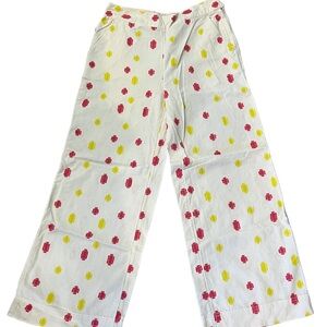 Anthropologie Women’s Pink and Yellow Dot Pants